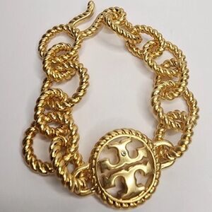 🛑Price Drop 🛑Tori Burch Gold /Textured Rope Metal Chain Bracelet.